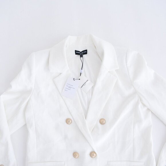Generation Love New York Leighton Crepe White Double Breasted Button Blazer M - Picture 10 of 15